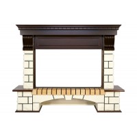 Портал Royal Flame Pierre Luxe - Темный дуб / Белый (Ширина 1380мм)