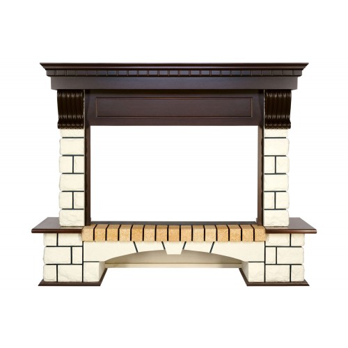 Портал Royal Flame Pierre Luxe - Темный дуб / Белый (Ширина 1380мм)