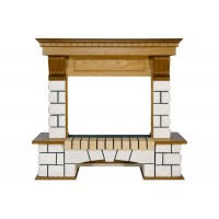 Портал Royal Flame Pierre Luxe - Белый / Дуб