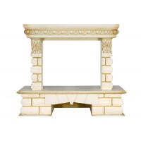 Портал Royal Flame Pierre Luxe LORD - Слоновая кость / Белый