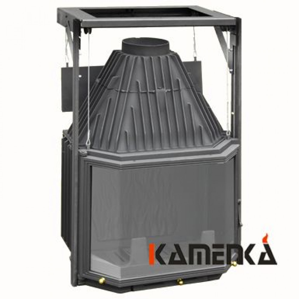 Каминная топка чугунная Мета Призма 700П с подъемным механизмом