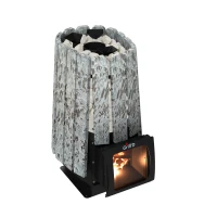Дровяная банная печь Grill'D Cometa Vega 350 Short Window Max Stone Pro (Серпентинит)