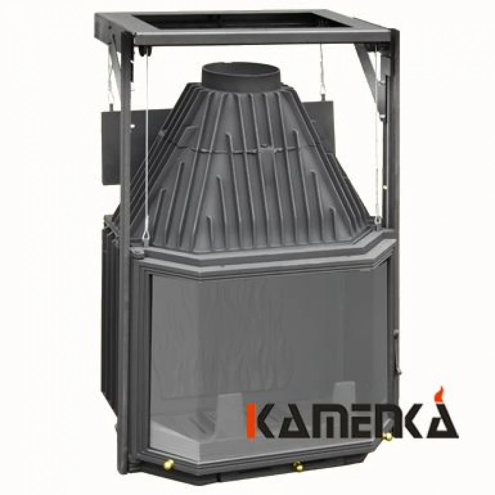 Каминная топка чугунная Мета Призма 700П с подъемным механизмом